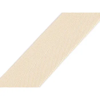 Galanterie Pruženka s keprovým vzorem na opasky a šle šíře 40 mm, barva 6 béžová světlá
