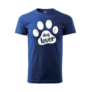 Tričko s potiskem Dog lover: modré 4XL