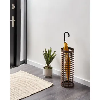 Stojan na deštník Stojan na deštníky měděný železný práškově lakovaný vysoký organizér pro mokré deštníky chodba předsíň Beliani