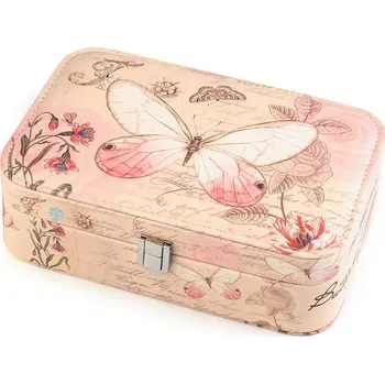 Šperkovnice Šperkovnice motýl 7x14x22 cm - 1 růžová stř.