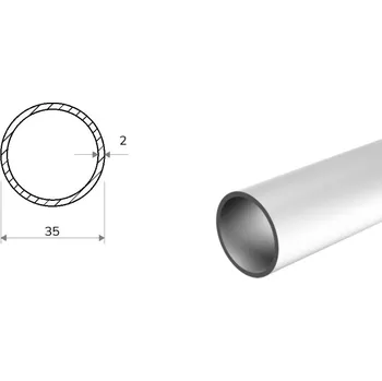 Stavební profil Hliníková trubka 35x2 (EN 6060)