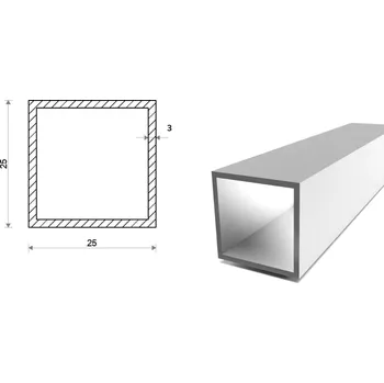 Stavební profil Hliníkový jekl 25x25x3 (EN 6060)