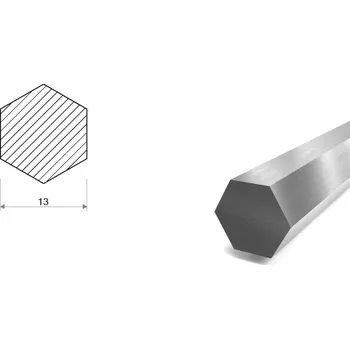 Stavební profil Nerezová šestihranná tyč 13 mm (1.4541)