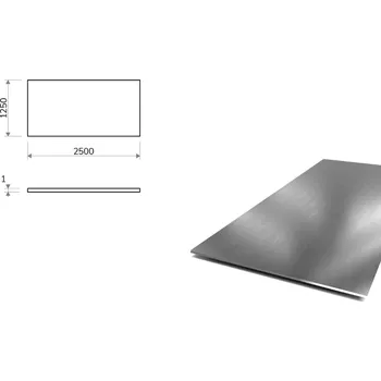Plech Nerezový plech (1.4301/7 - 2B) 1,25x2,5 m, tloušťka 1 mm
