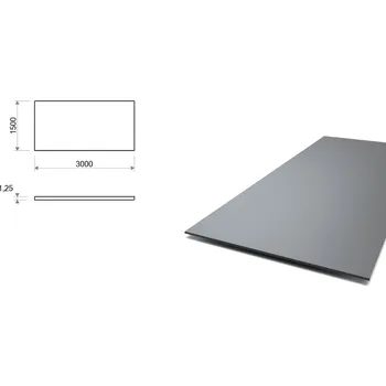 Plech Ocelový plech (DC01) 1,5x3 m, tloušťka 1,25 mm
