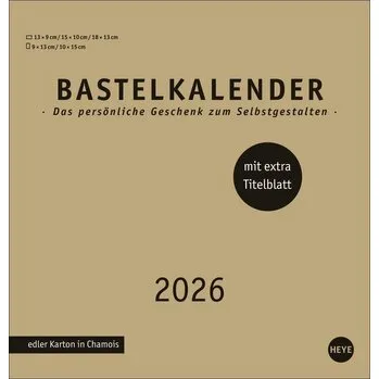Premium-Bastelkalender gold mittel 2026 - Heye