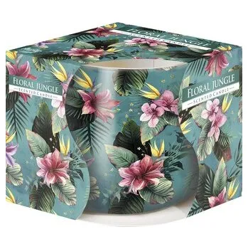 Svíčka Svíčka vonná - sklo + fólie 130 g, květinová džungle