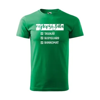 Pánská móda Tričko s potiskem pro tátu Nejlepší táta, taxikář, bodyguard, bankomat: zelené 3XL