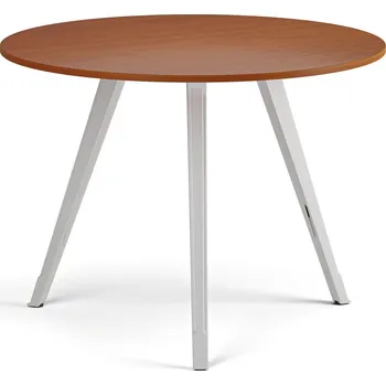 Psací stůl B2B Partner Konferenční stůl PRIMO ZEN, průměr 100 cm, bílá podnož, třešeň