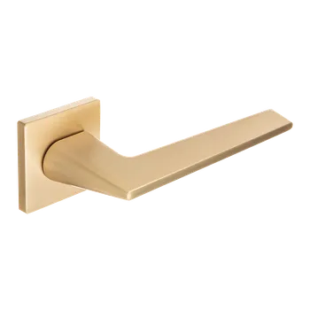 Dveřní kování Kuchinox Klika MURSIA hranatá rozeta - kartáčované zlato - (komplet 2 ks)