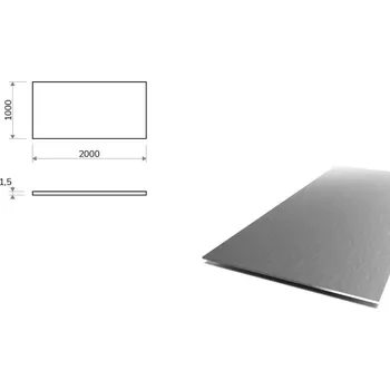 Plech Nerezový plech broušený (1.4301/7 - K240) 1x2 m, tloušťka 1,5 mm + fólie