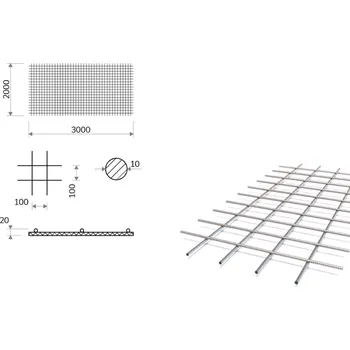 Pletivo Kari síť s okem 100/100 mm, 2x3 m, průměr 10 mm (KZ60)