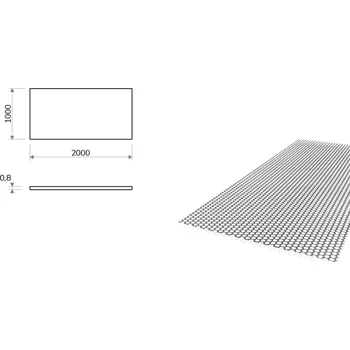 Plech Nerezový plech děrovaný RV 5-8 - 1x2 m, tloušťka 0,8 mm