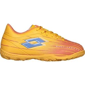 Fotbal Juniorské turfy Lotto SOLISTA 700 IX TF JR 38 Oranžová, Světle modrá, Bílá