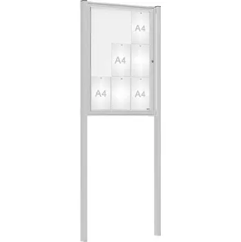 Informační tabulka Venkovní elegantní vitrína Tradition, 9 x A4, včetně sloupků, elox + doprava zdarma