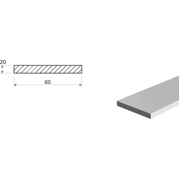Stavební profil Hliníková pásovina 60x20 (EN 6060)