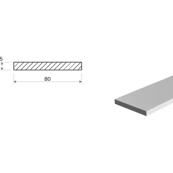 Stavební profil Hliníková pásovina 80x5 (EN 6060)