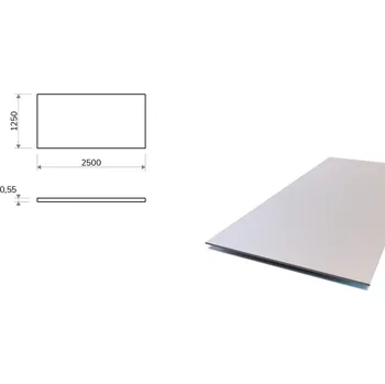 Plech Pozinkovaný plech 1,25x2,5 m, tloušťka 0,55 mm
