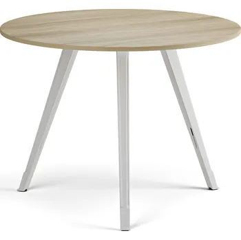 Psací stůl B2B Partner Konferenční stůl PRIMO ZEN, průměr 100 cm, bílá podnož, dub přírodní