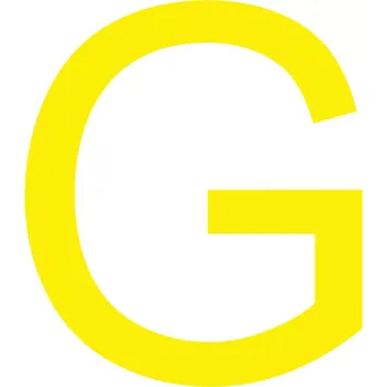 Kancelář Skladová podlahová značka - G, 16 cm, 40 ks, žlutá