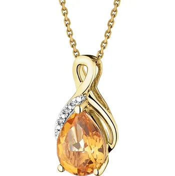 Přívěsek Zlatý přívěsek s diamanty a citrínem - ryzost 585 - 103.721