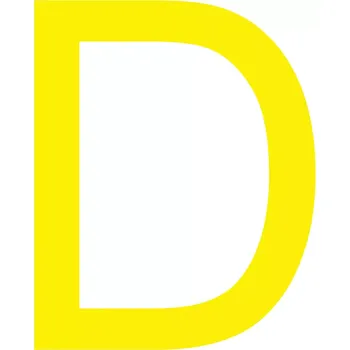 Kancelář Skladová podlahová značka - D, 16 cm, 40 ks, žlutá