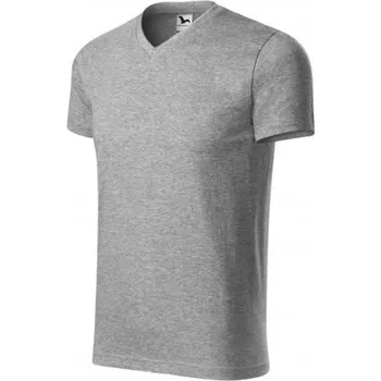 Pánské tričko Reklamní Heavy V-neck tričko unisex, tmavě šedý melír, S