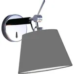 Azzardo Zyta XS ALU nástěnná lampa s vypínačem 1x E27 60W bez zdroje IP20, chrom/šedá