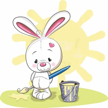 Samolepící dekorace Králíček a sluníčko samolepka na zeď - M