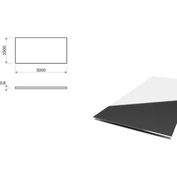Plech Nerezový plech leštěný (1.4301/7 - 2R) 1,5x3 m, tloušťka 0,8 mm + fólie