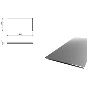 Plech Nerezový plech broušený (1.4301/7 - K240) 1,25x2,5 m, tloušťka 1,2 mm + fólie
