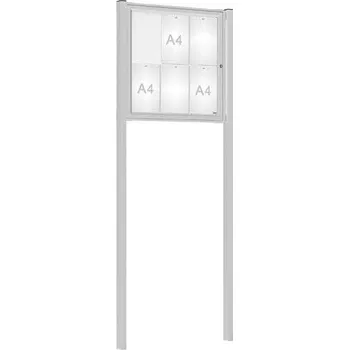 Informační tabulka Venkovní elegantní vitrína Tradition, 6 x A4, včetně sloupků, elox + doprava zdarma