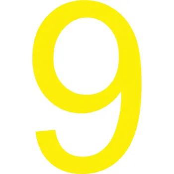 Kancelář Skladová podlahová značka - 9, 20,5 cm, 25 ks, žlutá