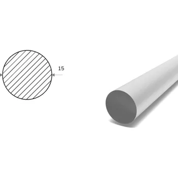 Stavební profil Hliníková kulatina 15 mm (EN 6060)