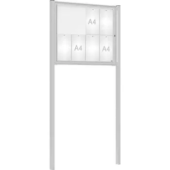 Informační tabulka Venkovní elegantní vitrína Tradition, 8 x A4, včetně sloupků, elox + doprava zdarma