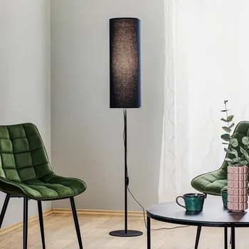 Lampička TK Lighting Stojací lampa Rondo, černá, výška 165 cm, chintz, E27 1 x 60 W - Doprava zdarma