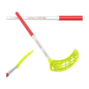 Florbal Fat Pipe NITRO 34 WHITE Florbalová hůl bílá / černá / neonově žlutá, Pravá (pravá ruka dole), 70cm (=80cm)