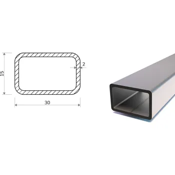 Stavební profil Jekl 30x15x2 ocel jekl 6000 mm