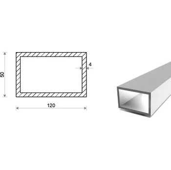Stavební profil Hliníkový jekl 120x50x4 (EN 6060)