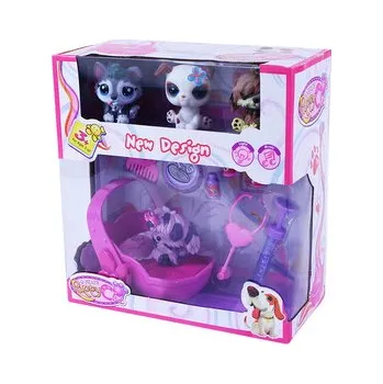 plyšák Zvířátka 4 ks s doplňky a přenoskou světlo zvuk ( různé druhy )