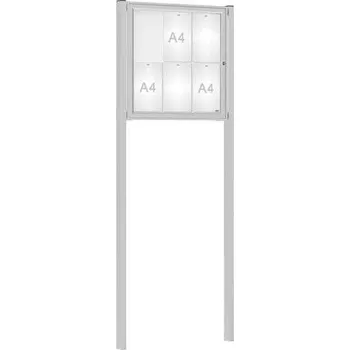 Informační tabulka Venkovní vitrína Classique, 6 x A4, včetně sloupků, elox + doprava zdarma
