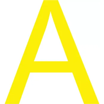 Kancelář Skladová podlahová značka - A, 16 cm, 40 ks, žlutá