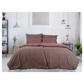 Povlečení B.E.S. - Petrovice, s.r.o. Povlečení BAVLNA Double face ZIP - Hnědá/Bordó Rozměr: 140 x 220 + 70 x 90