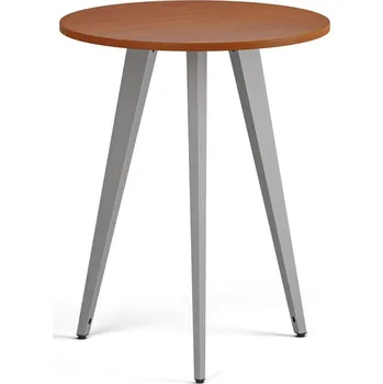 Psací stůl B2B Partner Konferenční stůl PRIMO VIBE, průměr 60 cm, šedostříbrná podnož, třešeň