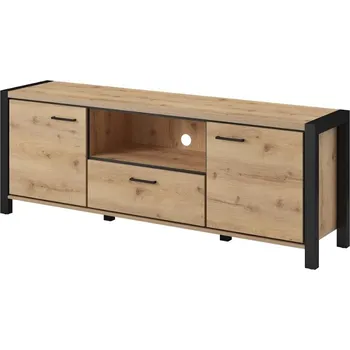 Televizní stolek TV stolek Aktiv - Helvetia Dub Taurus / Černá 180x65 cm