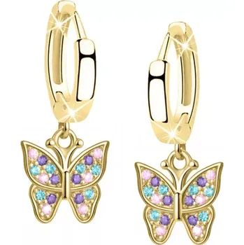 Náušnice Pozlacené dívčí náušnice motýl 925 stříbrné
