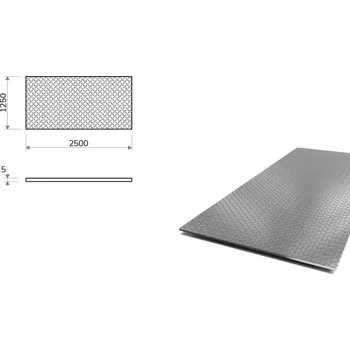 Plech Nerezový plech slzičkový 1,25x2,5 m, tloušťka 5 mm