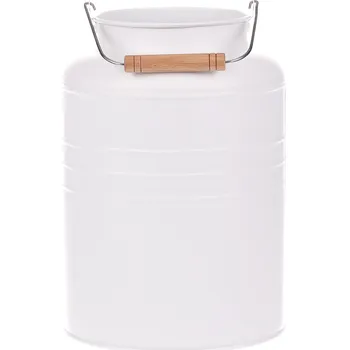 Váza Váza kovová - tvar bandasky, barva bílá