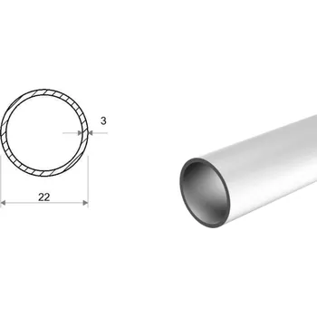 Stavební profil Hliníková trubka 22x3 (EN 6060)