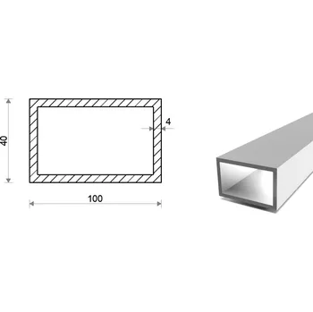 Stavební profil Hliníkový jekl 100x40x4 (EN 6060)
